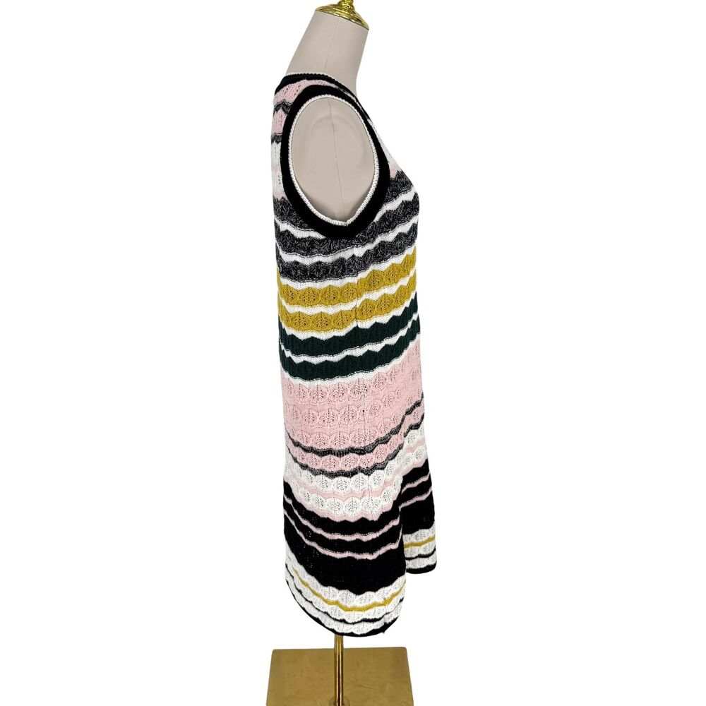 Anthro Akemi Kin Crochet Knit Dress XL April Sleeveless Striped Retro Fitted NWT - Picture 8 of 11